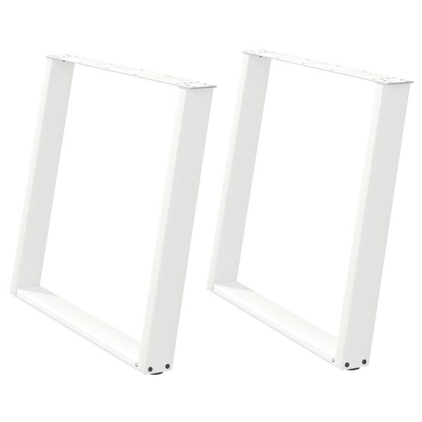 vidaXL Nohy k jídelnímu stolu ve tvaru U, 2 ks, bílé, 90 x (72-73) cm, ocel