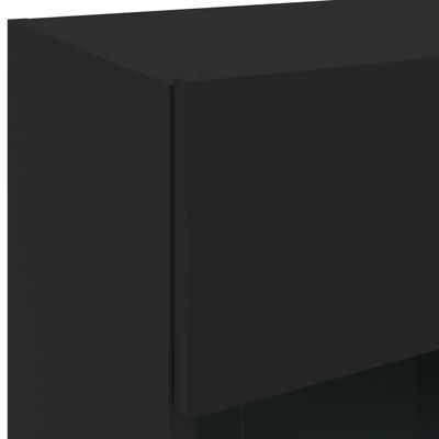 vidaXL Nástěnná TV skříňka s LED osvětlením černá 40 x 30 x 60,5 cm