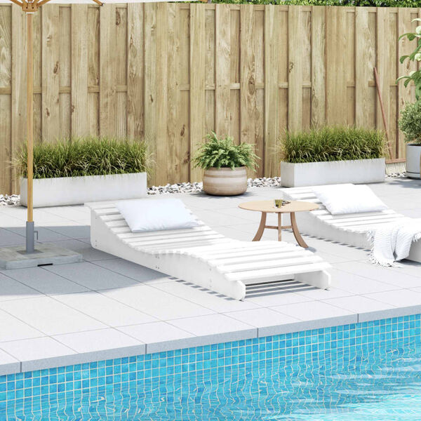 vidaXL Zahradn&iacute; leh&aacute;tko b&iacute;l&eacute; 205 x 60 x 31,5 cm masivn&iacute; borov&eacute; dřevo