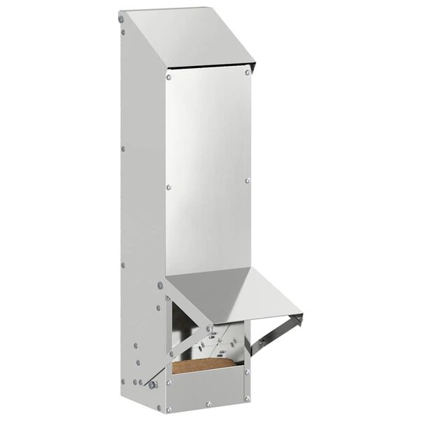 vidaXL Krm&iacute;tko pro slepice Stř&iacute;brn&aacute; 13 x 12 x 51 cm Pozinkovan&aacute; ocel