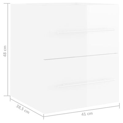 vidaXL Skříňka pod umyvadlo bílá vysoký lesk 41x38,5x48 cm dřevotříska