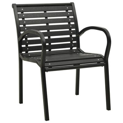 vidaXL Zahradní židle 2 ks ocel a WPC černé