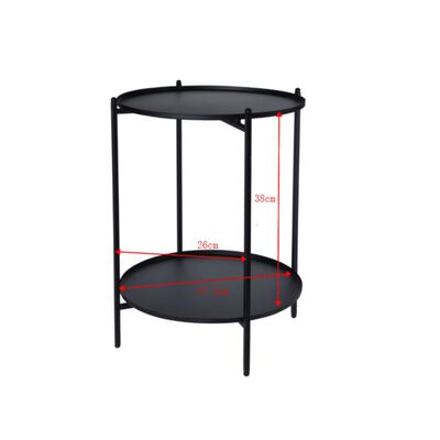 H&S Collection Odkládací stolek kovový 50,5 cm černý