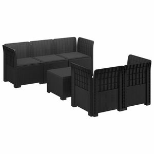 vidaXL 5-m&iacute;stn&eacute; Zahradn&iacute; Sofa s Pol&scaron;t&aacute;ři ve Vzhledu Ratan PP