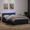 vidaXL Box spring postel s matrac&iacute; a LED tmavě &scaron;ed&aacute; 140x220 cm samet