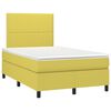 vidaXL Box spring postel s matrac&iacute; a LED zelen&aacute; 120 x 200 cm textil