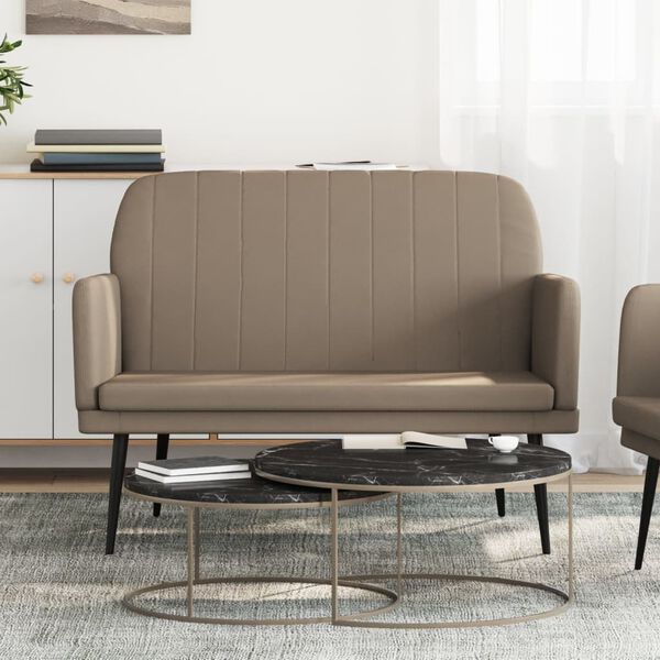 vidaXL Lavice cappuccino 107 x 80 x 81 cm uměl&aacute; kůže