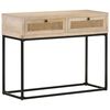 vidaXL Konzolov&yacute; stolek 100x35x76cm masivn&iacute; mangovn&iacute;k a př&iacute;rodn&iacute; r&aacute;kos