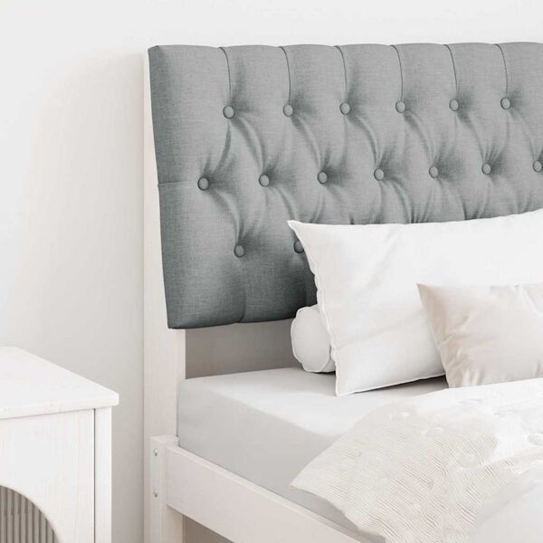 vidaXL Čalouněné čelo postele Světle šedá 90 cm Masivní borové dřevo