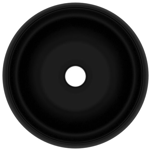 vidaXL Luxusn&iacute; umyvadlo kulat&eacute; matn&eacute; čern&eacute; 40 x 15 cm keramick&eacute;