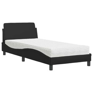 vidaXL Postel s matrac&iacute; Dover čern&aacute; 80 x 200 cm uměl&aacute; kůže