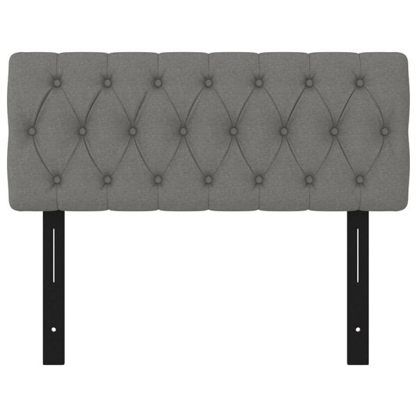 vidaXL Čelo postele tmavě &scaron;ed&eacute; 100 x 7 x 78/88 cm textil