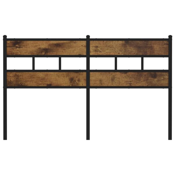 vidaXL N&aacute;hradn&iacute; čelo postele kouřov&yacute; dub 150 cm železo a kompozitn&iacute; dřevo