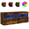 vidaXL N&aacute;stěnn&aacute; TV skř&iacute;ňka s LED osvětlen&iacute;m kouřov&yacute; dub 100x30x40 cm