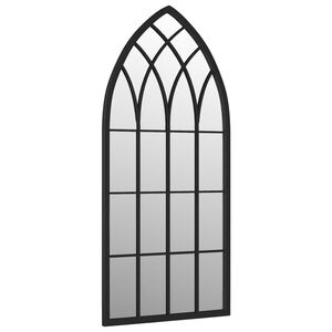 vidaXL Zahradn&iacute; zrcadlo čern&eacute; 100 x 45 cm železo pro použit&iacute; venku