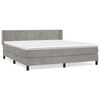 vidaXL Box spring postel s matrac&iacute; světle &scaron;ed&aacute; 180x200 cm samet