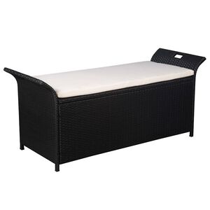 vidaXL &Uacute;ložn&aacute; lavice s podu&scaron;kou 138 cm polyratan čern&aacute;