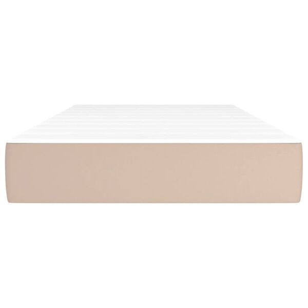 vidaXL Ta&scaron;tičkov&aacute; matrace středn&iacute; tvrdost cappuccino 100 x 200 x 20 cm uměl&aacute; kůže
