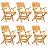 vidaXL Skl&aacute;dac&iacute; židle 6 ks 55x61x90 cm masivn&iacute; teak