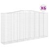 vidaXL Klenut&eacute; gabionov&eacute; ko&scaron;e 6 ks 400x50x200/220cm pozinkovan&eacute; železo