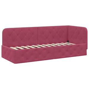 vidaXL Rohov&yacute; r&aacute;m postele V&iacute;no Červen&eacute; 80 x 200 cm samet