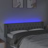 vidaXL Čelo postele s LED světle &scaron;ed&eacute; 163 x 16 x 78/88 cm textil