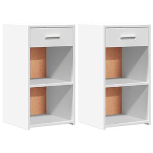vidaXL Nočn&iacute; stolky 2 ks b&iacute;l&eacute; 35 x 34 x 65 cm kompozitn&iacute; dřevo
