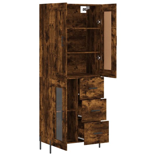 vidaXL Skř&iacute;ň highboard kouřov&yacute; dub 69,5 x 34 x 180 cm kompozitn&iacute; dřevo