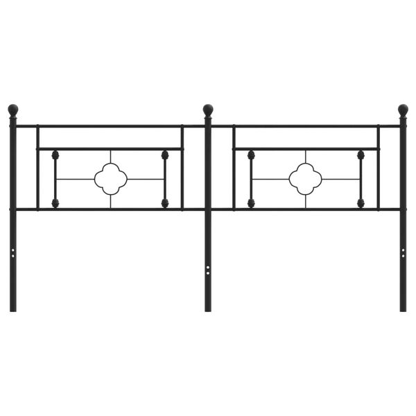 vidaXL Kovov&eacute; čelo postele čern&eacute; 180 cm
