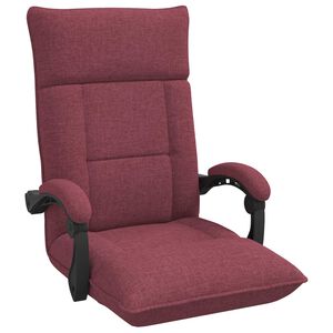 vidaXL Nastaviteln&aacute; podlahov&aacute; židle V&iacute;no Červen&eacute; Textil