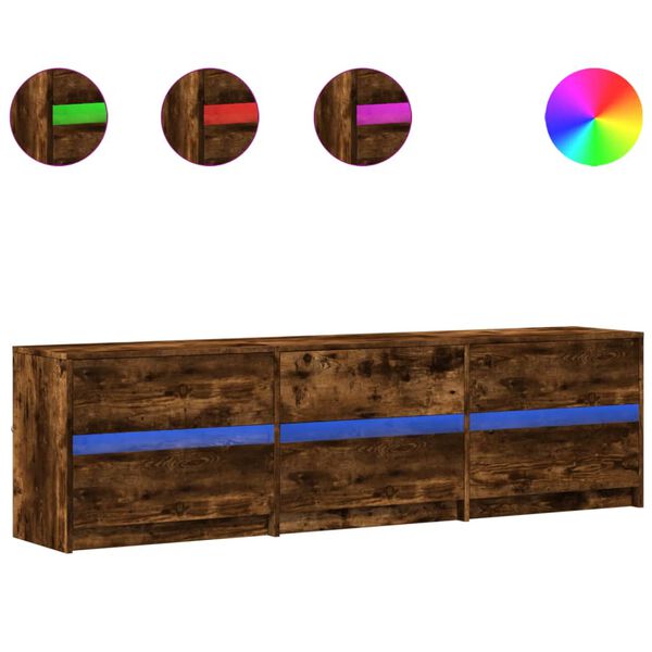 vidaXL TV skříňka s LED kouřový dub 180 x 34 x 50 cm kompozitní dřevo