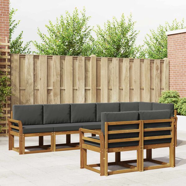 vidaXL Venkovn&iacute; pohovkov&aacute; souprava 8 pcs Přirozen&aacute; a Anthracitov&aacute;