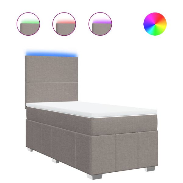 vidaXL Box spring postel s matrac&iacute; taupe 90x200 cm textil