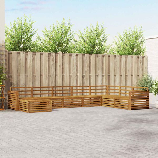 vidaXL Sedac&iacute; soupravy 8 pcs Př&iacute;rodn&iacute; Masivn&iacute; ak&aacute;tov&eacute; dřevo