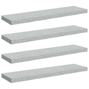 vidaXL Plovouc&iacute; n&aacute;stěnn&eacute; police 4 ks betonově &scaron;ed&eacute; 90x23,5x3,8 cm MDF