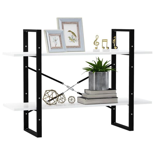 vidaXL Knihovna se 2 policemi bílá 100 x 30 x 70 cm kompozitní dřevo