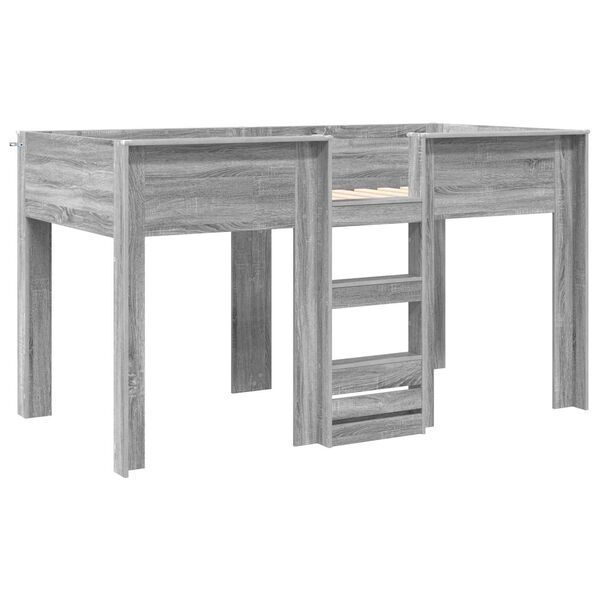 vidaXL Patrov&aacute; postel pro děti s matrac&iacute; &Scaron;ed&aacute; Sonoma 100 x 200 cm