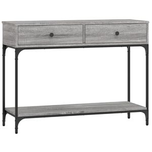 vidaXL Konzolov&yacute; stolek &scaron;ed&yacute; sonoma 100x34,5x75 cm kompozitn&iacute; dřevo