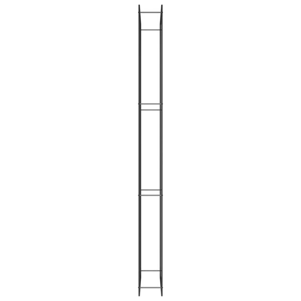 vidaXL Stojan na palivové dřevo matný černý110x28x312 cm ocel