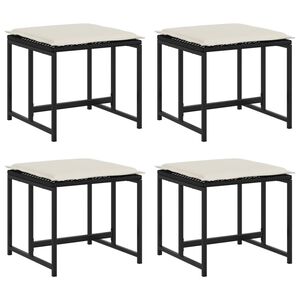 vidaXL Zahradn&iacute; stoličky s podu&scaron;kami 4 ks čern&eacute; polyratan