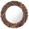 vidaXL N&aacute;stěnn&eacute; zrcadlo 60 cm teak kulat&eacute;