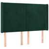 vidaXL Čelo postele typu u&scaron;&aacute;k tmavě zelen&aacute; 147x16x118/128 cm samet