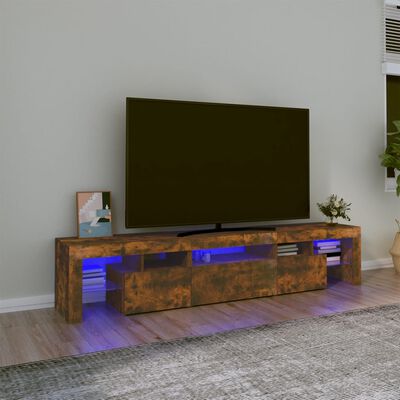 vidaXL TV skříňka s LED osvětlením kouřový dub 200x36,5x40 cm