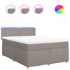 vidaXL Box spring postel s matrac&iacute; taupe 140x200 cm textil