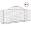 vidaXL Klenut&eacute; gabionov&eacute; ko&scaron;e 15ks 200x50x80/100 cm pozinkovan&eacute; železo