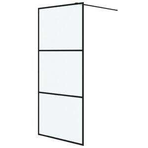 vidaXL Sprchov&aacute; z&aacute;stěna walk-in čern&aacute; 90 x 195 cm ml&eacute;čn&eacute; ESG sklo