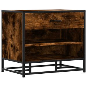 vidaXL Lavice s botn&iacute;kem kouřov&yacute; dub 60x40x53,5 cm kompozit a kovu