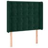 vidaXL Čelo postele typu u&scaron;&aacute;k tmavě zelen&eacute; 93x16x118/128 cm samet