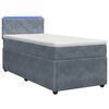 vidaXL Postel boxspring s matrac&iacute; s čelo Tmavě &scaron;ed&aacute; 90 x 190 cm Samet