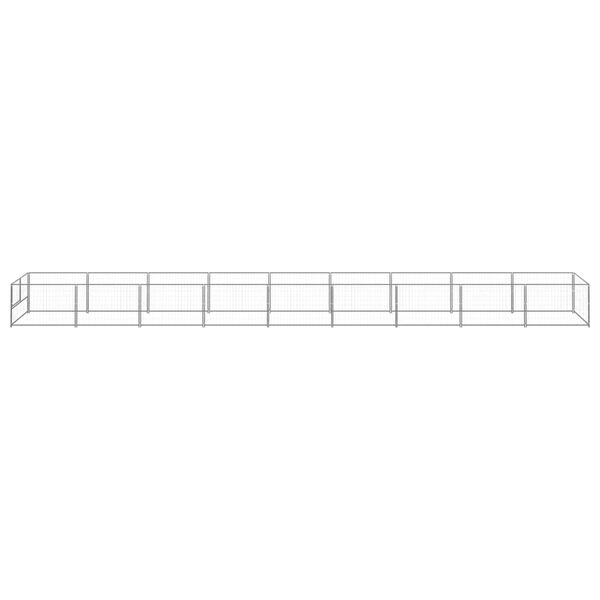 vidaXL Ps&iacute; kotec stř&iacute;brn&yacute; 9 m&sup2; ocel